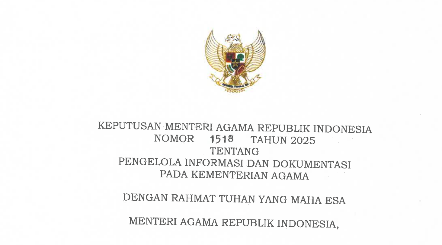 KMA 1518 Tahun 2025 Ditetapkan, Kanwil Kemenag DIY Perkuat Struktur Pejabat Pengelola Informasi dan Dokumentasi (PPID)